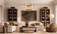 Chaise d'appoint de loisirs confortable de style nordique fauteuil pivotant rond en tissu rembourré pour canapé simple