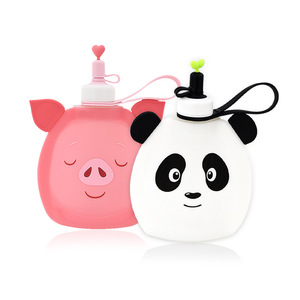 Panda Silicone <b>Water</b> Bottle With Strap Portable Outdoor Kids Drink <b>Container</b> - Product Image 3