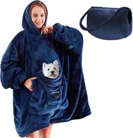 Wearable Flanelle Sherpa Couverture Polaire Sweat À Capuche Sweat 100% Polyester Machine Laver Une Taille Convient à Tous pour