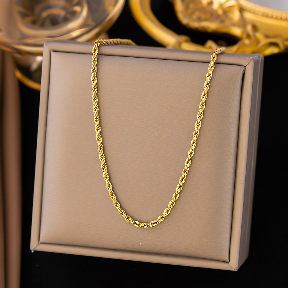 Collier chaîne torsadée 2,5 doré