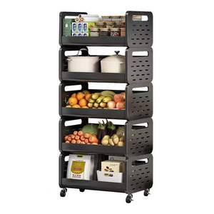 Chariot de <span class=keywords><strong>cuisine</strong></span> design tendance, chariot de rangement pour fruits et légumes, chariot utilitaire à 4 niveaux, îlot de <span class=keywords><strong>cuisine</strong></span>, étagère de rangement roulante avec roulettes - Product Image 1