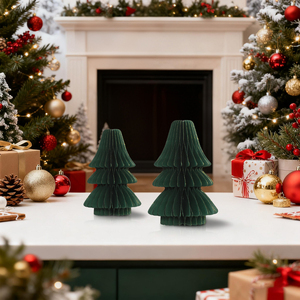 Enfeites de papel em formato de favo de mel para árvore de Natal, decoração de Natal, enfeites de papel CS-207 - Product Image 6