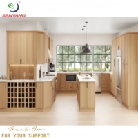 Kabinet dapur, set lengkap lemari dapur RTA kayu polos ramping pengocok putih ek