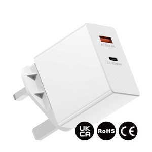 UKCA RoHs PD PPS GaN 65W <span class=keywords><strong>USB</strong></span>-C + <span class=keywords><strong>12W</strong></span> <span class=keywords><strong>USB</strong></span>-A <span class=keywords><strong>Adaptateur</strong></span> de voyage à double port Chargeur rapide pour Samsung <span class=keywords><strong>Apple</strong></span> <span class=keywords><strong>Adaptateur</strong></span> <span class=keywords><strong>secteur</strong></span> pour ordinateur portable Prise britannique - Product Image 2