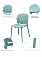 Chaise de salle à manger moderne en plastique de qualité supérieure, avec accoudoirs et dossier ergonomiques, empilable, imperméable, pour la maison, le bureau, les restaurants, les écoles