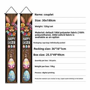 Bannière suspendue créative en polyester pour la décoration de la pièce, motif Joyeuses Pâques - Product Image 2
