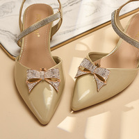 Boucle de chaussure à strass détachable DIY, décorative, style européen et américain, pour chaussures de mariage à talons hauts, type sabot, pour l'embout du pied, pour le marché international