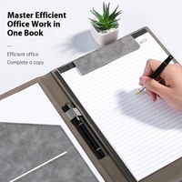 Carpeta A4 multifuncional al por mayor, almacenamiento de cuero para oficina de negocios, Clip de venta para tablero de datos y señalización, producto de archivo elegante
