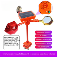 Répulsif Solaire Sonore Anti-Oiseaux 360° Rotatif Réfléchissant pour Vignoble Jardin Toit Terrasse Extérieur Contre les Pigeons