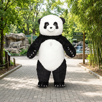 Costume de mascotte gonflable en peluche de panda géant personnalisé unisexe, modèle ancien, pour adultes