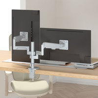 Swelix H11G Gris Support pour double moniteur 17 36 pouces Bras de moniteur d'ordinateur à ressort à gaz articulé pour bureau Maximum 90 degrés
