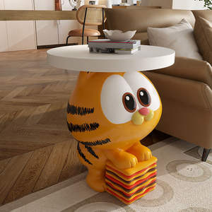 Nuovo Tavolino Laterale a Forma di Garfield, Artigianato in Resina, Tavolino da <span class=keywords><strong>Caffè</strong></span> Rimovibile, Ornamento da Pavimento per Soggiorno - Product Image 6