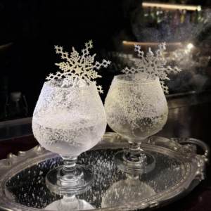 Customizable Winter Snowflake Decor - Creative Atmospheric Cocktail Glass Ornament | All Products Custom