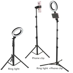 Suporte de tripé para celular e câmera profissional, com luz de 160 cm, alumínio para fotografia, dslr, vídeo flexível, tripé para celular