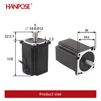 Moteur pas à pas Hanpose Nema34 86*86*118mm 34HS8040/9850/11860/15660 pour machine de gravure CNC, moteur pas à pas Nema 34 à couple élevé