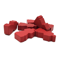 Pièces d'échecs en bois peintes en rouge personnalisées Pions de jetons de planche en bois pour jeu de table