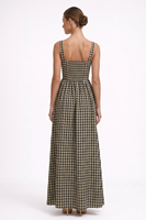 Robe longue vintage décontractée à carreaux pour femme SHENGFU, col carré, sans manches, coupe trapèze, pour soirée formelle, personnalisable OEM ODM