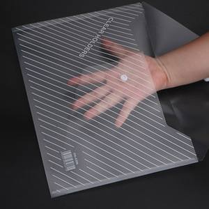 Custom Printing Plastic Document Bag Flap Bag <strong>Transparent</strong> PP Water Resistant <strong>File</strong> Holder Filing Envelope <strong>Folder</strong> <strong>with</strong> Snap <strong>Button</strong> - Product Image 1