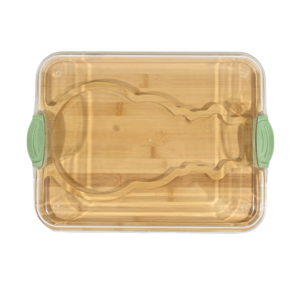 Plateau <span class=keywords><strong>de</strong></span> <span class=keywords><strong>charcuterie</strong></span> et fromages en bois, compartimenté, avec couvercle, pour apéritifs et collations, en bambou, assiette <span class=keywords><strong>de</strong></span> dîner diététique et bariatrique - Product Image 3