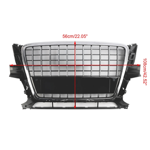 Grille de voiture d'usine <span class=keywords><strong>Q5</strong></span> SQ5 gril de pare-chocs avant lamelle horizontale gril noir brillant Chrome pour Audi <span class=keywords><strong>Q5</strong></span> SQ5 2009 2010 2011 <span class=keywords><strong>2012</strong></span> - Product Image 4