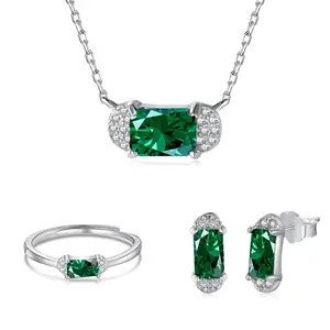 Factory Price cubic zirconia diamonds jewelry sets 925 sterling silver woman fine wedding jewelry set