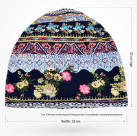 Gorro de punto urbano con estampado, suave, de acrílico acanalado, para jóvenes, hombres y mujeres, bordado a mano, cálido