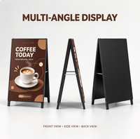 Présentoirs double face légers en forme de A, robustes, avec structure métallique pour la promotion publicitaire des cafés, des magasins de détail et des entreprises