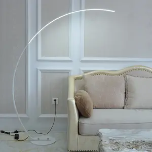 Modern Arc Led Floor Lamp Curved Contemporary Minimalist Standing Lamp With 3 Brightness Levels Dimmable Reading Light White