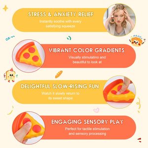 Cute Pizza Fidget <b>Toy</b> TPE Soft Sensory Squishy For Kids 5 To 7 Years Unisex <b>Desk</b> Decor - Product Image 6