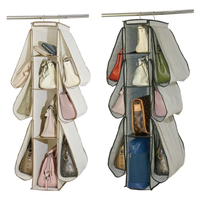 Organisateur de sacs à main suspendu personnalisé, sac de rangement en PVC pliable, type roulant, anti-poussière, boîte de rangement pour armoire, gain de place, 10 unités
