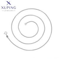 X001134913 Collier chaîne maille forçat XUPING en acier inoxydable 1,5 mm, couleur argent, bijoux minimalistes