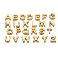 10 Pièces Perles Lettres à Trou en Acier Inoxydable Couleur Or pour Fabrication de Bijoux Bricolage Bracelets Colliers et Apprêts