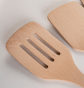 Ensemble d'ustensiles de cuisine en bois résistant à la chaleur, sans peinture, antiadhésif, avec spatule, cuillères et louche - Product Image 6