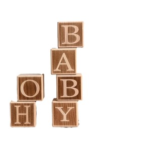 Blocs de lettres en bois pour bébé, décorations de table de fête, livre d'or personnalisé, souvenir, forme carrée, anniversaire enfant - Product Image 3