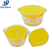 Gadget de cuisine 4 en 1, presse-citron portable en plastique, presse-fruits manuelle avec séparateur d'œufs et moulin à gingembre