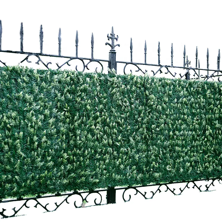 कृत्रिम हरे रंग की दीवार पैनल कृत्रिम बचाव दीवार कृत्रिम आइवी पत्ता गोपनीयता बाड़ स्क्रीन के लिए बाड़