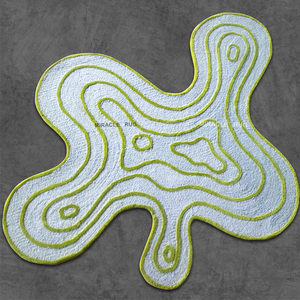 Alfombras de diseño moderno 3D para el jardín, alfombras irregulares de plantas verdes hechas a mano, estético, esponjoso, con hojas - Product Image 6