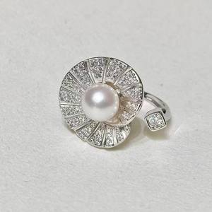 10559DIY Soporte para Anillo de Plata S925, para Cuentas Redondas de 10-13 mm con Perlas, Accesorios de Joyería y Componentes - Product Image 2