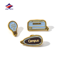 Longzhiyu 20 Tahun Produsen Kerajinan Logam Kustom Pin Kerah Desain Logo Sendiri Lencana Enamel Lunak Keras Pin Lencana Kustom