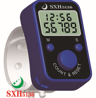 Contador digital LCD portátil de uso industrial, tipo anillo para dedo, alimentado por batería, con 1 año de almacenamiento de datos, de plástico, con función de reinicio, 50g