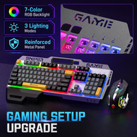 Ensemble clavier et souris de jeu SHIPADOO GK50, 104 touches, souris sans fil 1600 DPI, anti-chute, ergonomique, touches multimédias FN