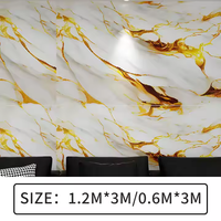 PVC PET Mousse papier peint autocollant feuille murale 1.2m largeur panneau de marbre auto-adhésif
