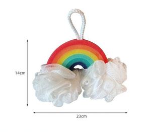 Rainbow Loofah Mesh Bath Flower Luxury Cartoon Loofah Rubbing Bath Towel Bubble Net <b>Shower</b> Flower Wholesale - Product Image 2
