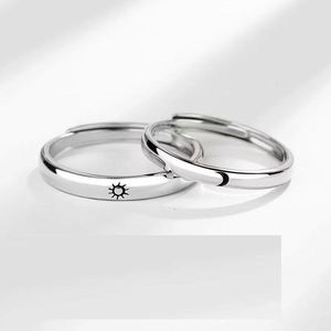 Anillos de Pareja al por Mayor 2021, Anillos Ajustables de Cobre para Hombre y Mujer, Diseño de Sol y Luna, Anillo de Boda para Mujer - Product Image 3