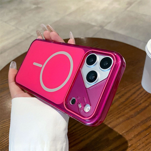 เคสโทรศัพท์กันกระแทก TPU+PC สีสดใส สำหรับ iPhone 16 15 14 13 17Pro Max รองรับการชาร์จไร้สาย ป้องกันเลนส์แม่เหล็ก ฝาหลังใส - Product Image 1