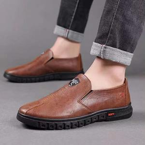 पुरुषों के चमड़े के जूते गर्मियों में poot नए आकस्मिक नरम एकमात्र प्रवृत्ति एकल जूता एक फुट आलसी जूते - Product Image 2