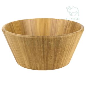 Bol à salade biodégradable en bambou de première classe bol de service de pâtes de fruits en bois naturel comptoir de cuisine - Product Image 4