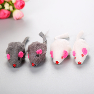 Hot Sale Cute Soft Faux Fur Color Mouse Shaped <b>Cat</b> Plush <b>Toy</b> <b>Interactive</b> with Sound Stone - Product Image 2