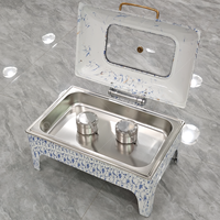Vente à Chaud Ensemble de Traiteur de Carburant de Luxe en Acier Inoxydable 9L pour Buffet de Mariage Serveur Hôtels Servant de la Nourriture