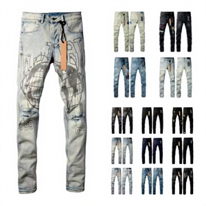 Jeans Denim Hip Hop di Alta Qualità per <span class=keywords><strong>Uomo</strong></span>, Pantaloni Stile Vintage Y2K, Effetto Vissuto, Streetwear Ksubis - Product Image 2